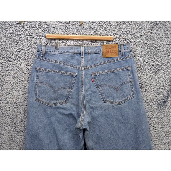 Vintage Levis 550 Relaxed Fit Jeans Mens 40X30 Light Wash Dad 90s Y2K Denim Blue - Picture 4 of 15